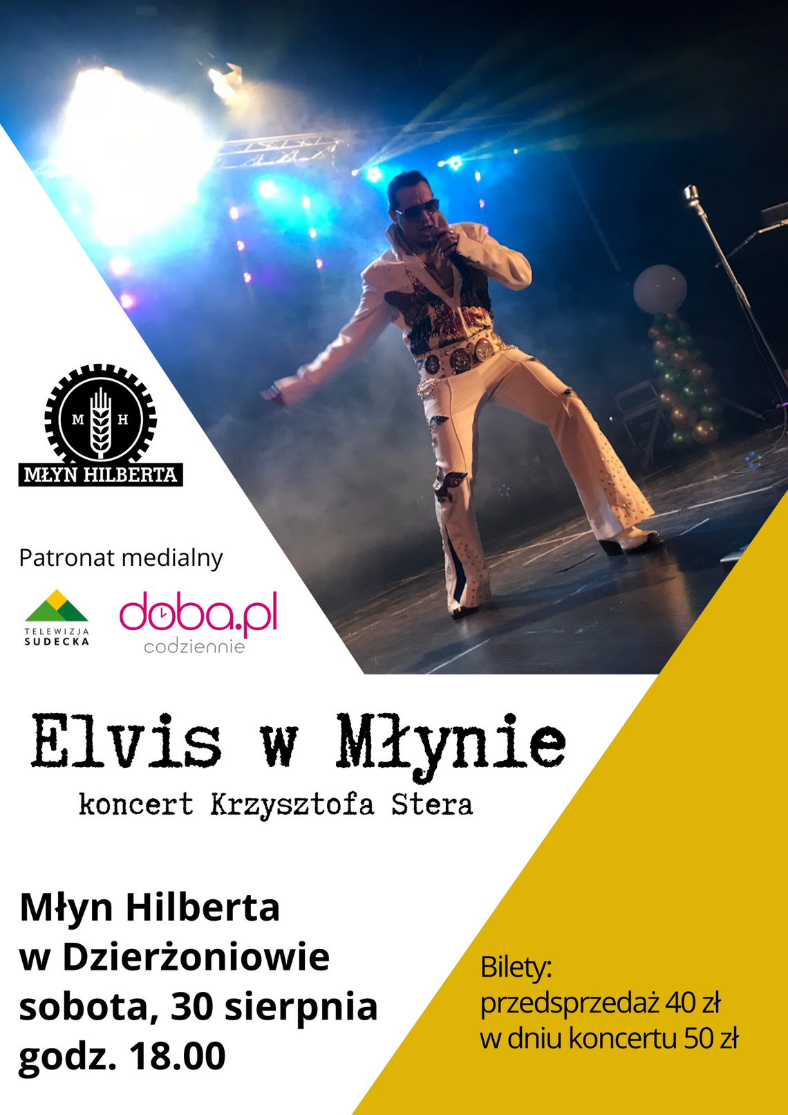 Pod patronatem Telewizji Sudeckiej: koncert „Elvis w Młynie” 30 sierpnia