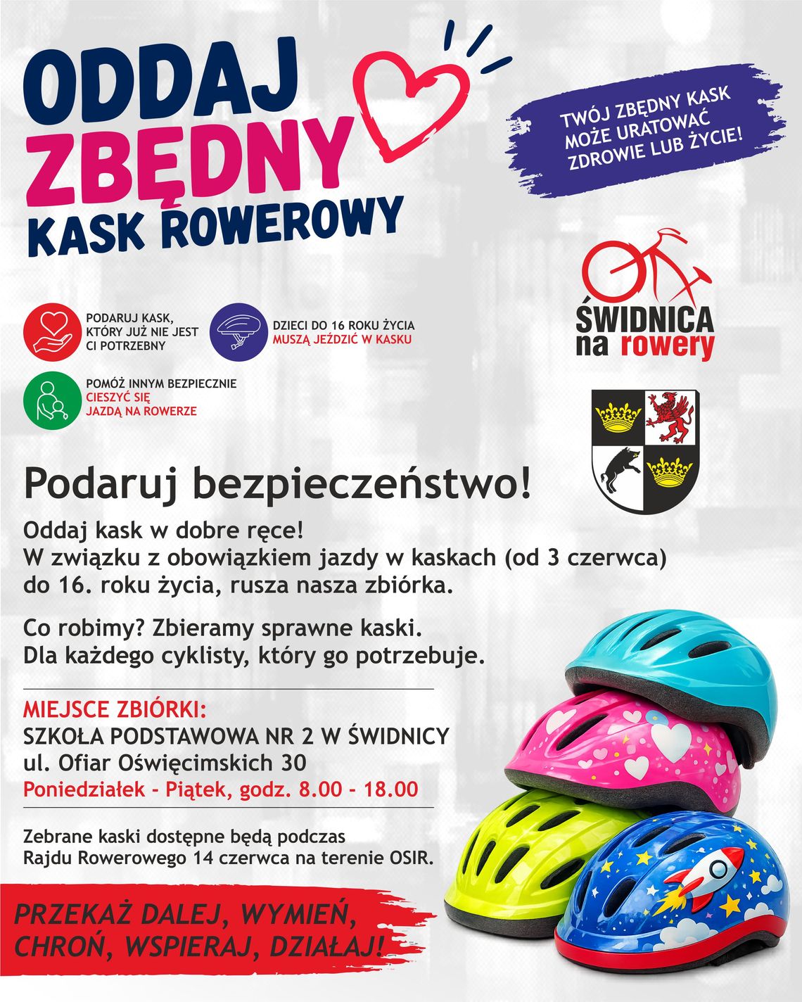 Podaruj bezpieczeństwo. Świdnica rusza ze zbiórką kasków rowerowych dla dzieci