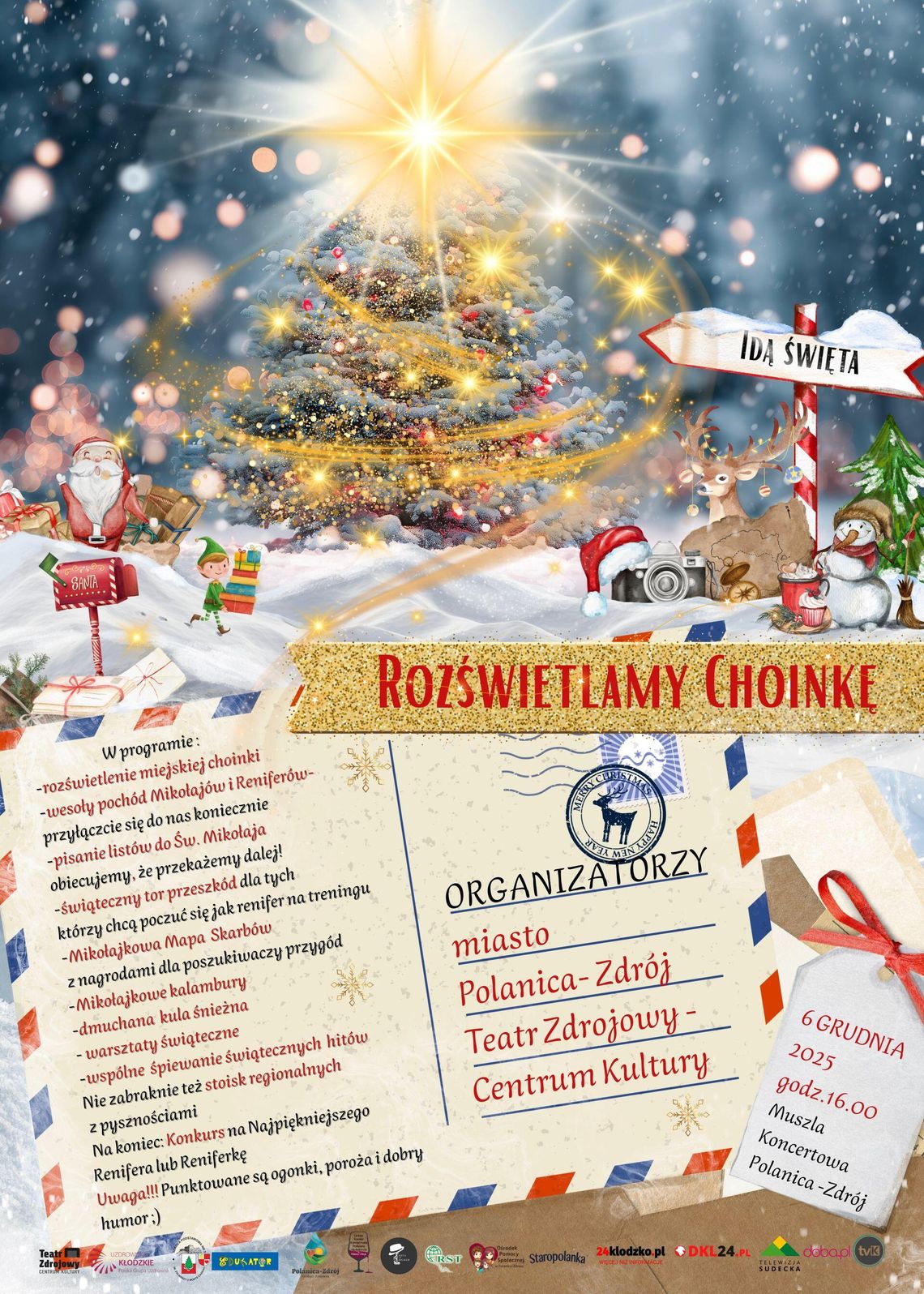 Polanica-Zdrój rozświetli miejską choinkę i zaprasza mieszkańców na magiczne Mikołajki