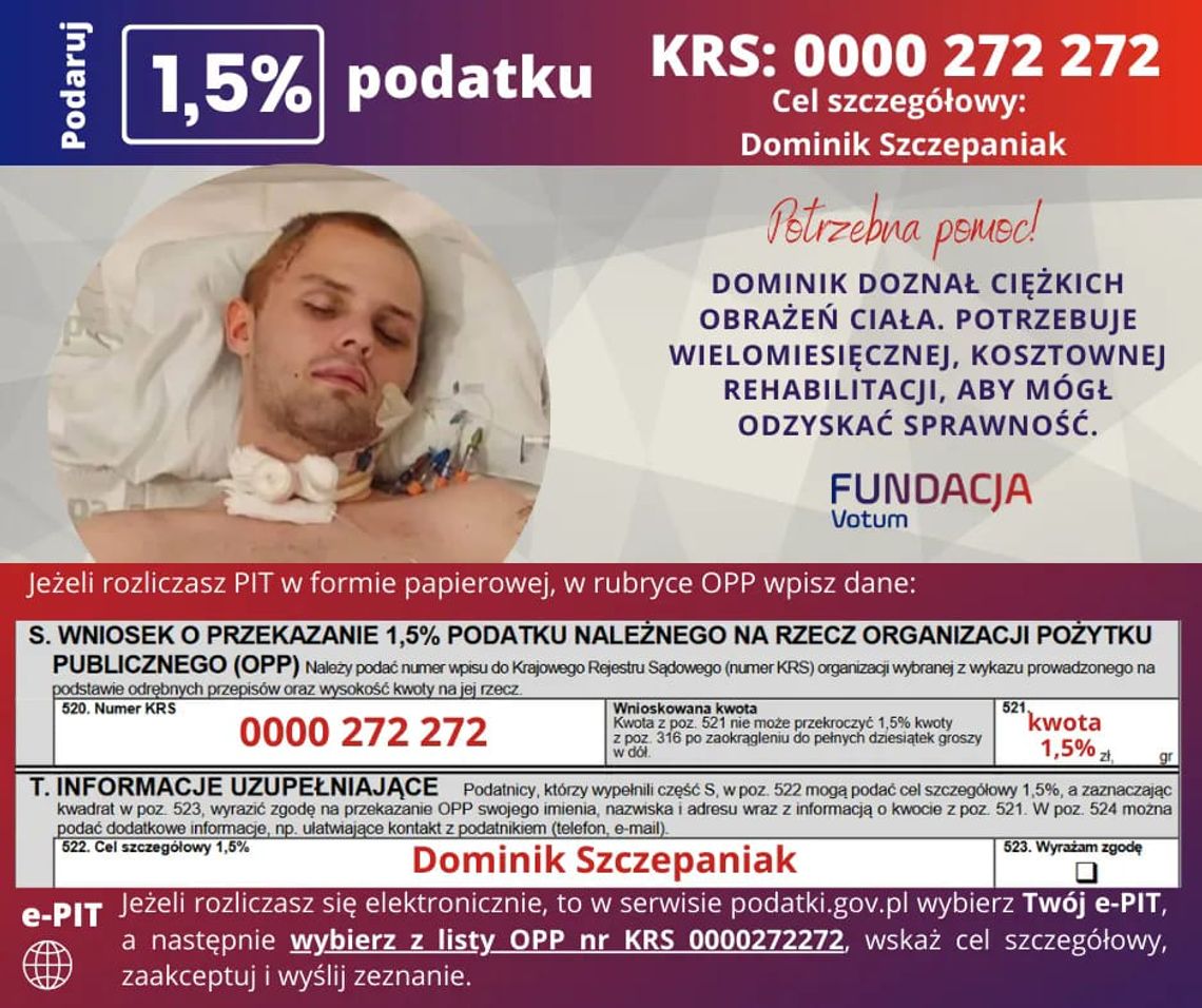 "Pomoc dla Dominika" - pracownika TV Golub-Dobrzyń "Pomoc dla Dominika" - pracownika TV Golub-Dobrzyń