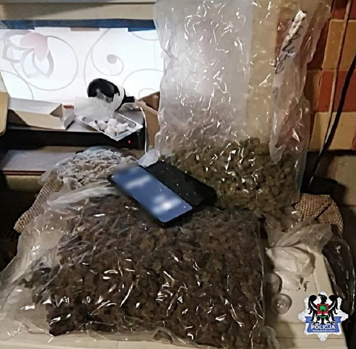 Ponad 1,7 kilograma narkotyków zabezpieczone przez policjantów z wałbrzyskiej prewencji. Jeden z trzech zatrzymanych trafił do aresztu