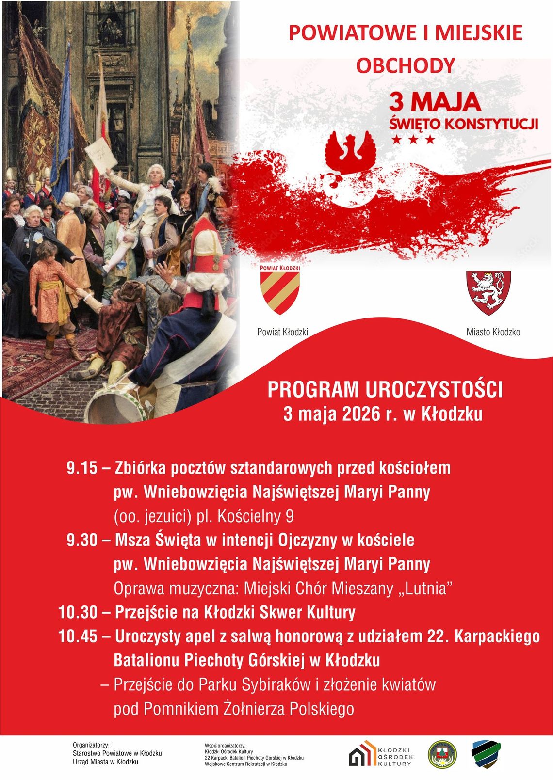 Powiatowe i Miejskie Obchody 3 Maja w Kłodzku