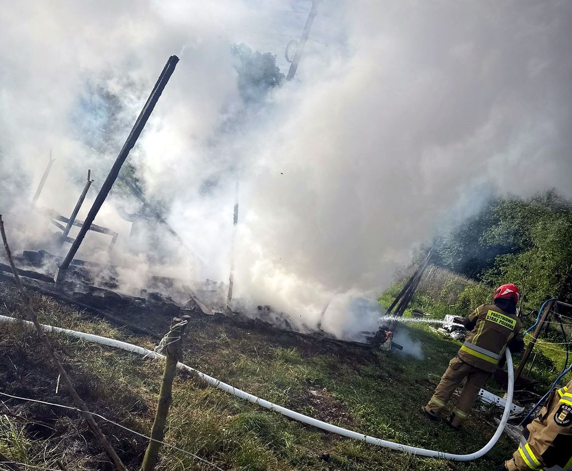 Pożar altanki w Jasinku