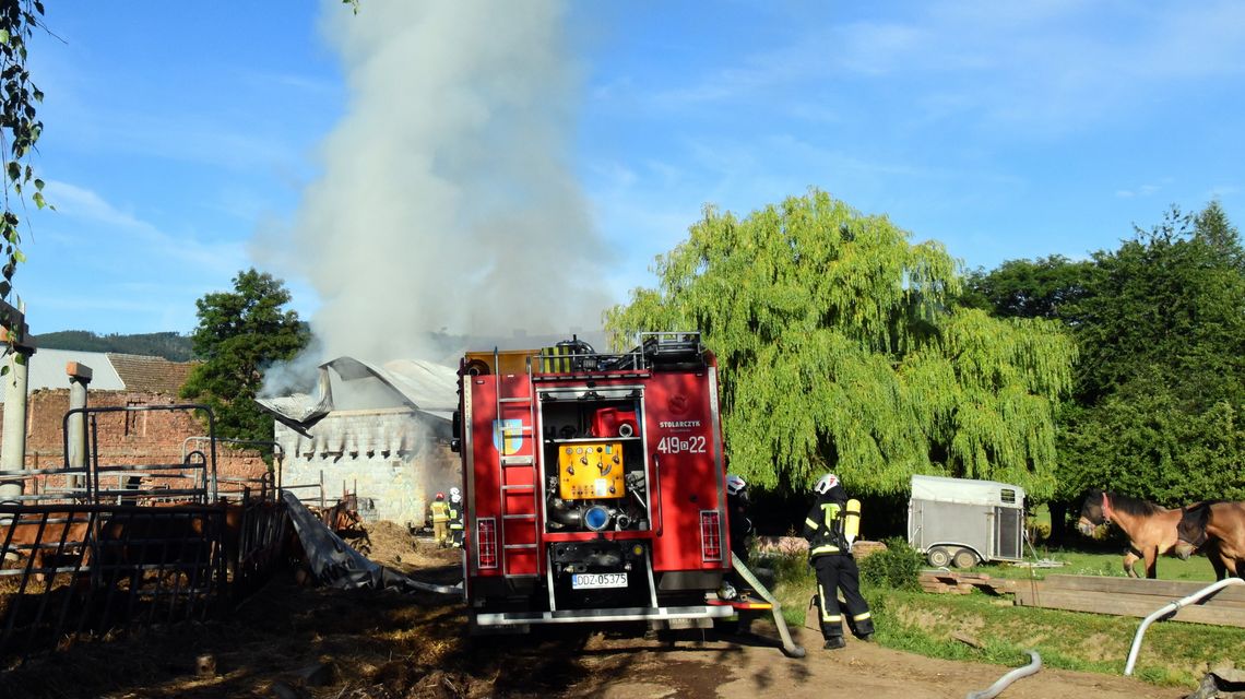 Pożar stodoły w Grodziszczu