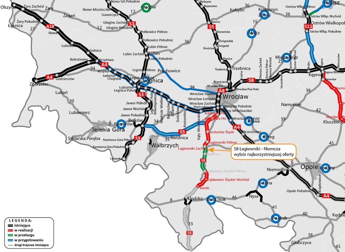 Poznaliśmy wykonawcę S8 pomiędzy Łagiewnikami a Niemczą