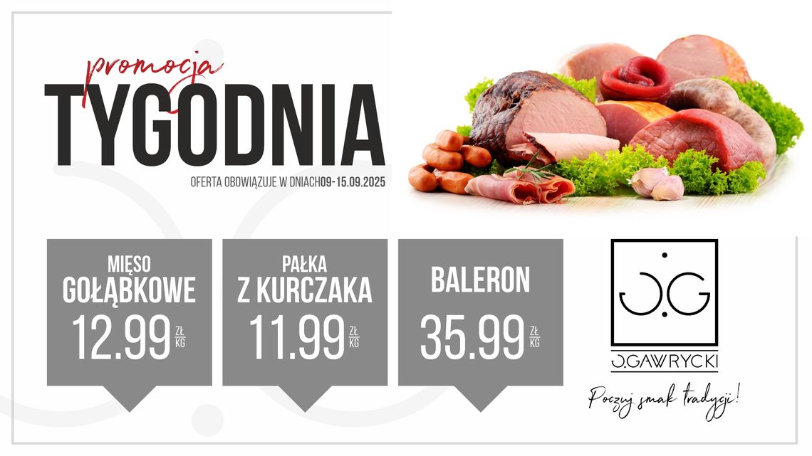 Promocja Tygodnia w dniach 9 – 15 września 2025 w sklepach Jerzego Gawryckiego!
