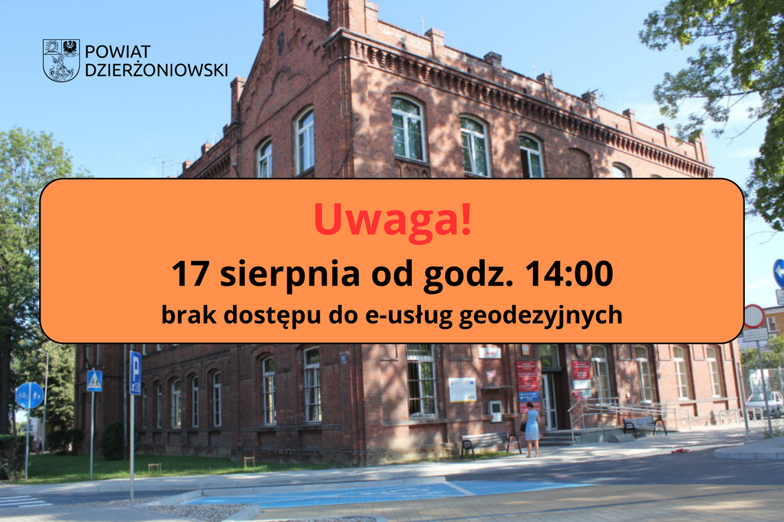 Przerwa w dostępności usług geodezyjnych Przerwa w dostępności usług geodezyjnych