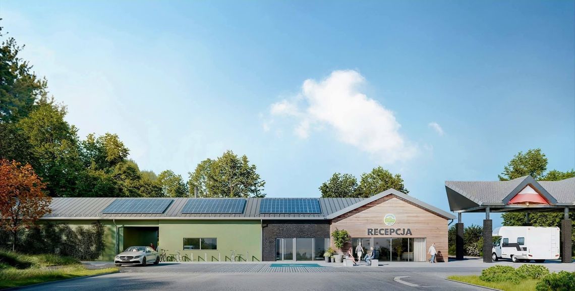 Przy wjeździe na bielawski Camping "Sudety" rozpoczęto budowę recepcji Przy wjeździe na bielawski Camping "Sudety" rozpoczęto budowę recepcji