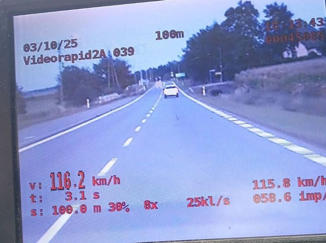 Rażące przekroczenie prędkości w Ratajnie – kierowca stracił prawo jazdy