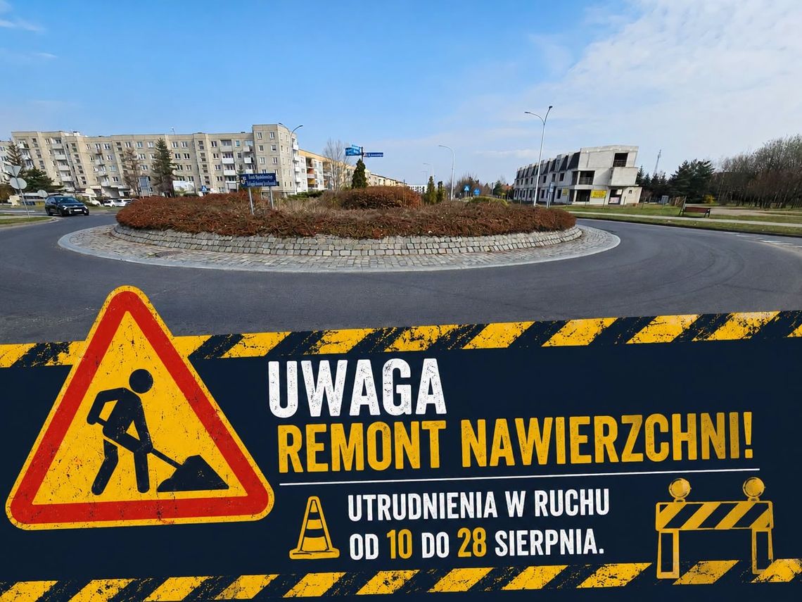 Remont ronda im. ks. Jerzego Popiełuszki. Zmiany w organizacji ruchu i komunikacji miejskiej