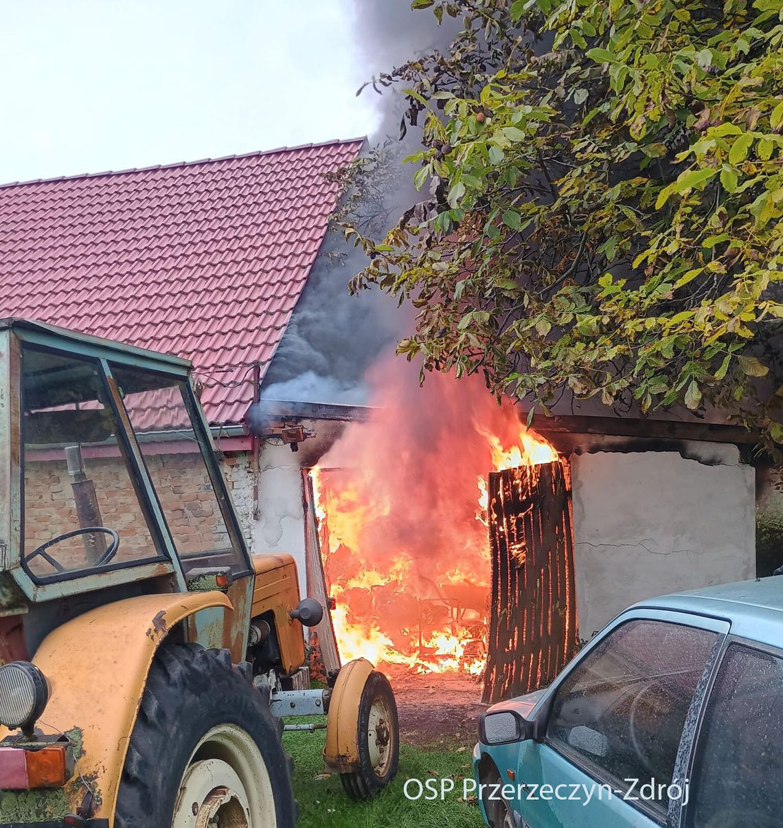 Ruszkowice, pożar budynku