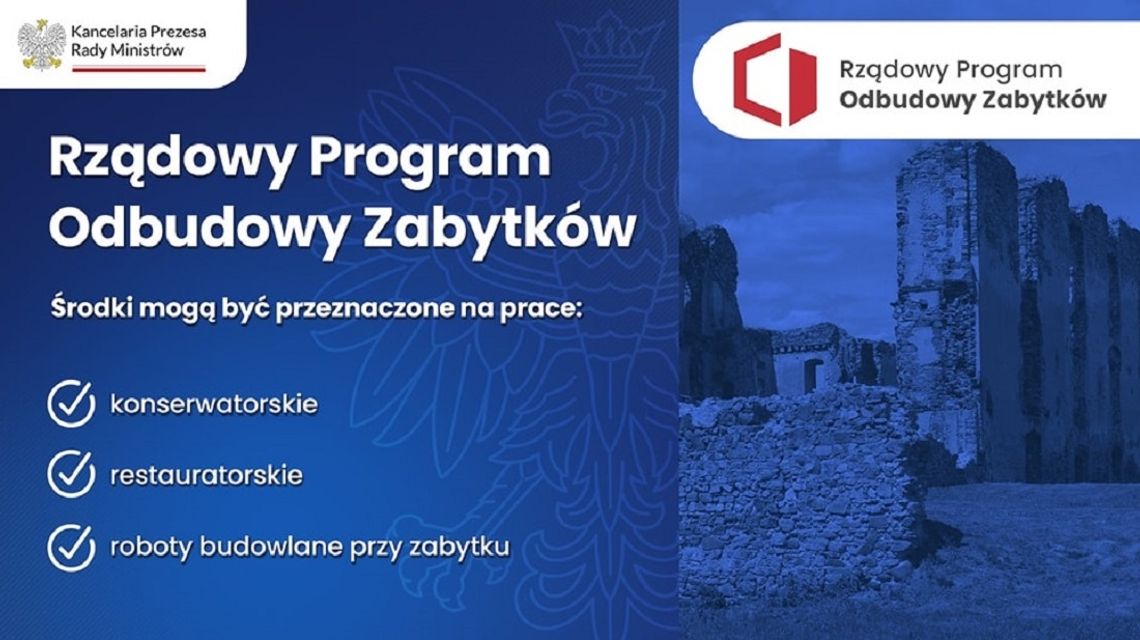 Rządowy program odbudowy zabytków ogłoszony