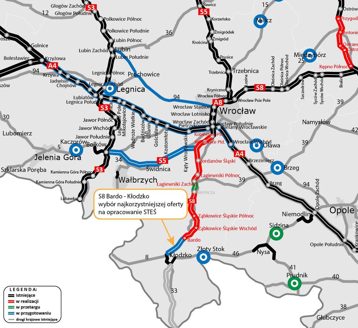 S8 Bardo–Kłodzko nabiera tempa – GDDKiA wybrała wykonawcę!