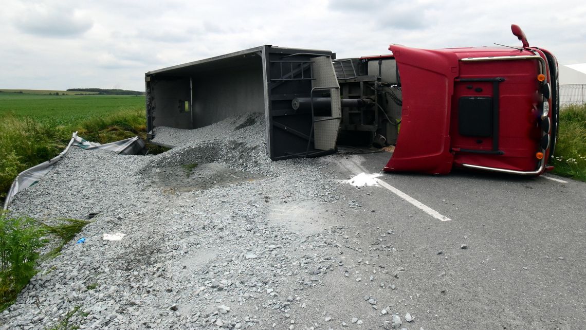 Scania blokowała drogę do Jordanowa Śl.