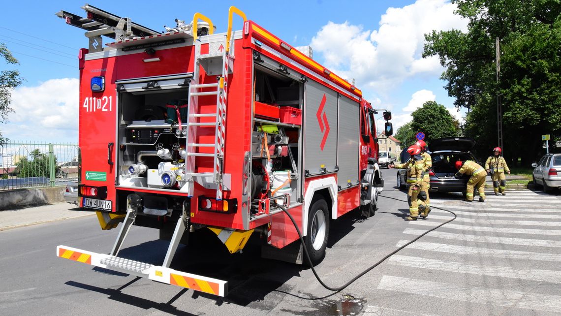 Skuteczna interwencja strażaków podczas pożaru auta