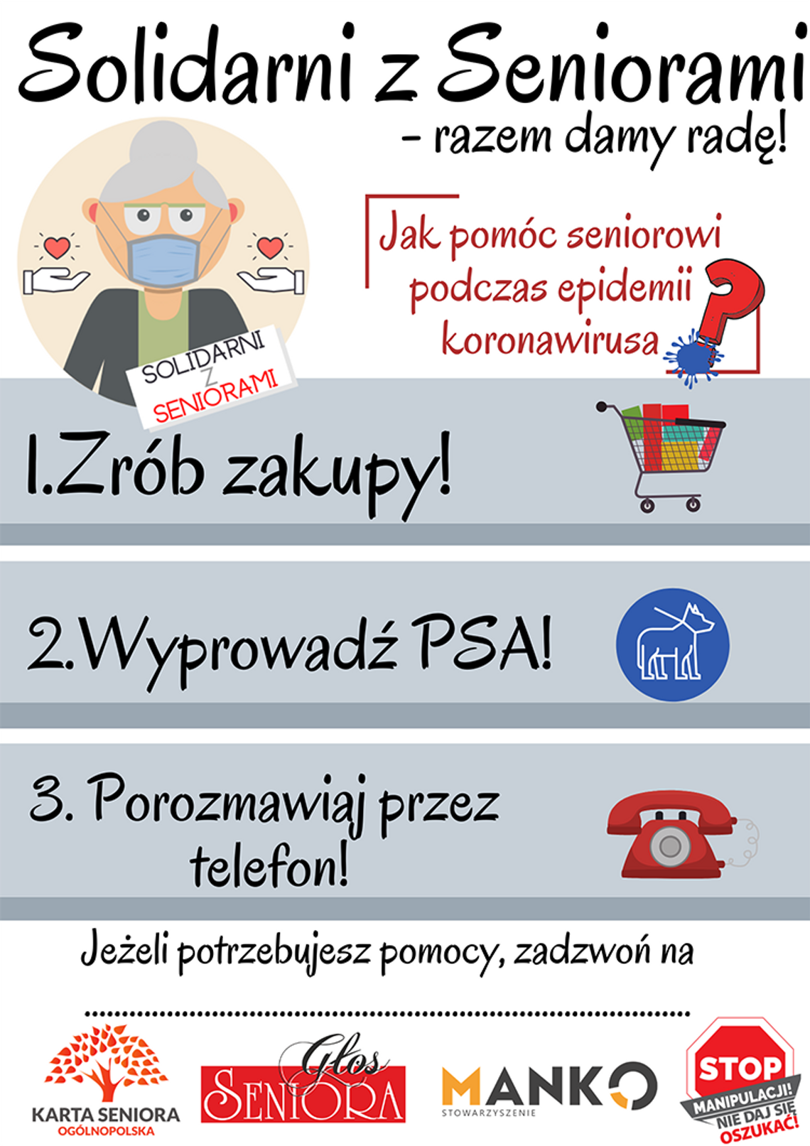 SOLIDARNI Z SENIORAMI – razem damy radę STOP KORONA-OSZUSTWOM SOLIDARNI Z SENIORAMI – razem damy radę STOP KORONA-OSZUSTWOM