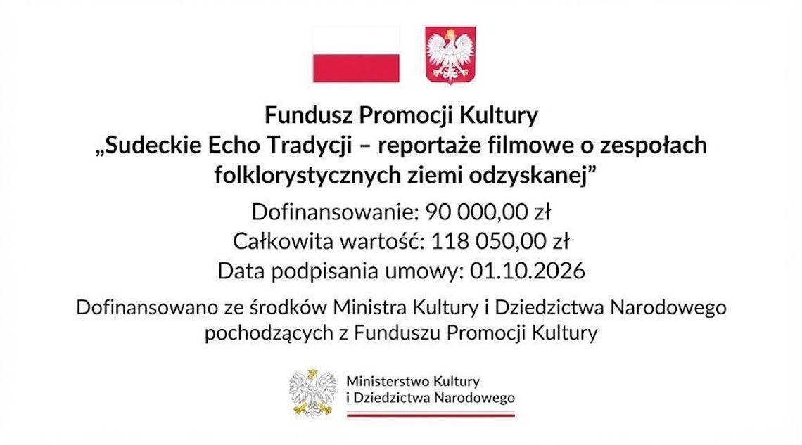 Sudeckie Echo Tradycji: Telewizja Sudecka z ministerialnym dofinansowaniem na projekt o zespołach folklorystycznych! Sudeckie Echo Tradycji: Telewizja Sudecka z ministerialnym dofinansowaniem na projekt o zespołach folklorystycznych!
