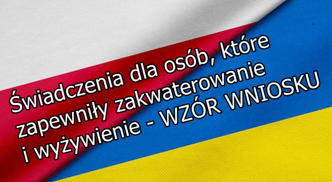 ŚWIADCZENIA DLA OSÓB, KTÓRE ZAPEWNIŁY ZAKWATEROWANIE I WYŻYWIENIE ŚWIADCZENIA DLA OSÓB, KTÓRE ZAPEWNIŁY ZAKWATEROWANIE I WYŻYWIENIE