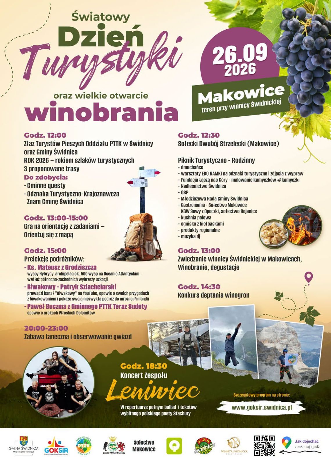 ŚWIATOWY DZIEŃ TURYSTYKI W GMINIE ŚWIDNICA CZYLI GÓRY, PRZYGODA… A DO TEGO WINOBRANIE!