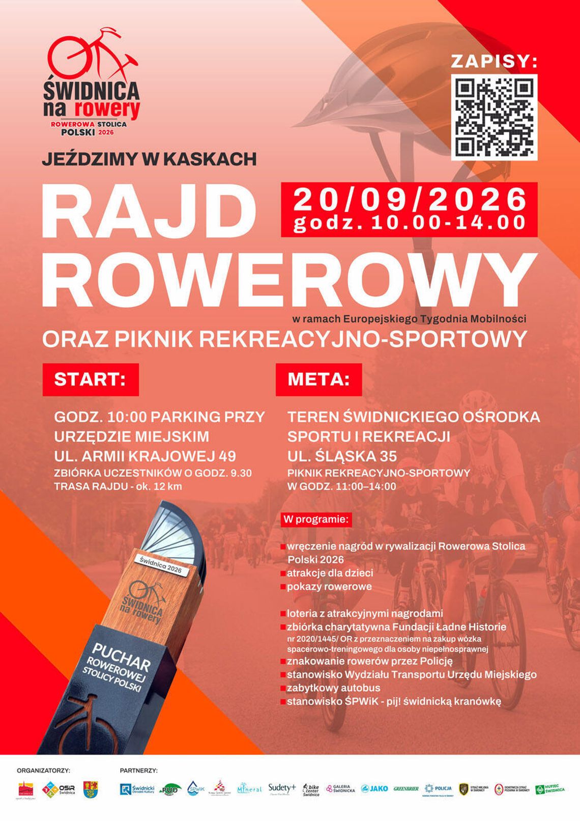 Świdnica na rowery. Ruszyły zapisy na rajd rowerowy
