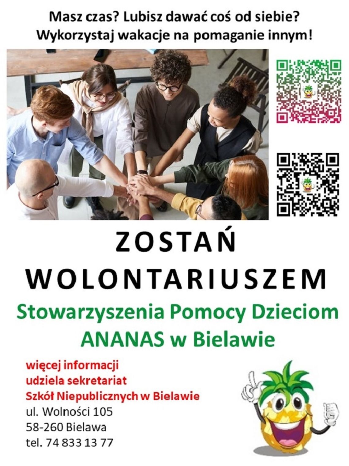 Szukamy wolontariuszy na wakacje! Dołącz do nas i spędź niezapomniane lato, pomagając innym!