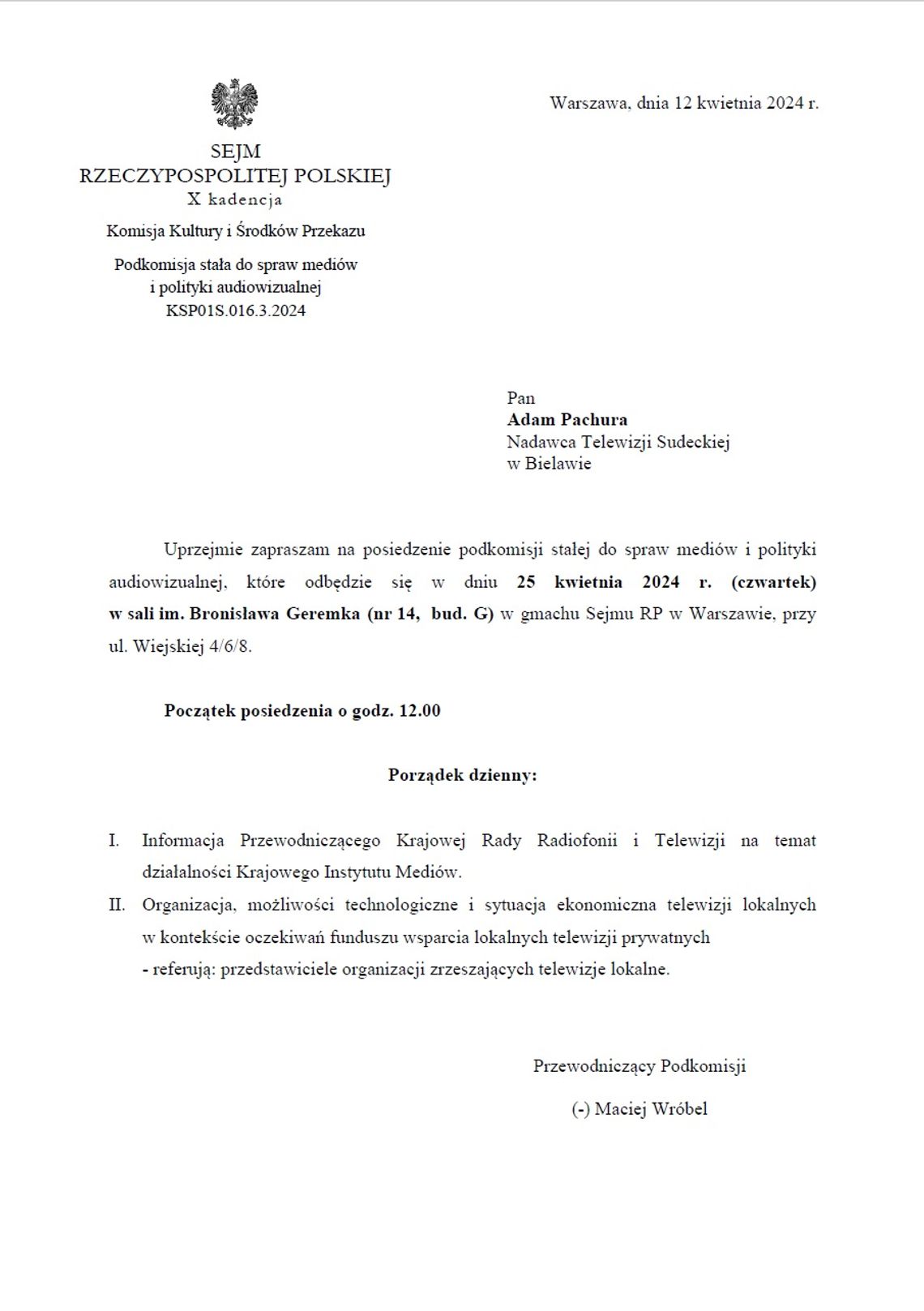 Telewizja Sudecka będzie reprezentowana w Sejmie