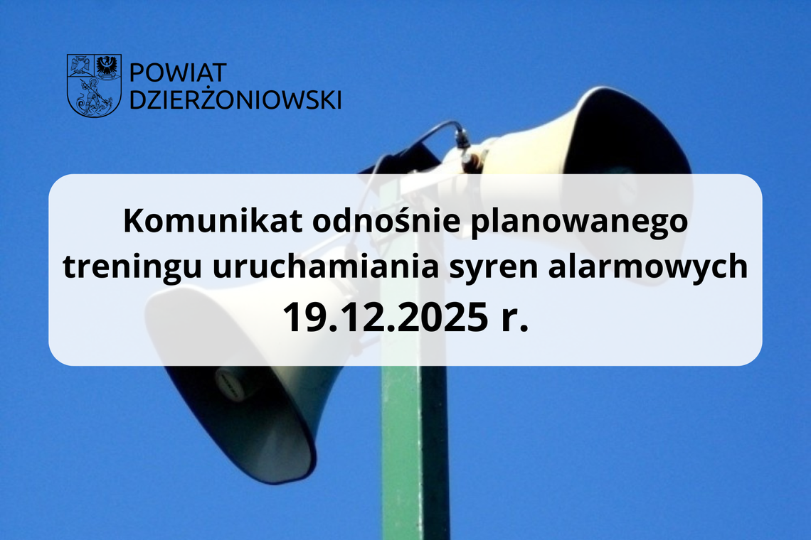 Trening uruchomienia syren alarmowych Trening uruchomienia syren alarmowych