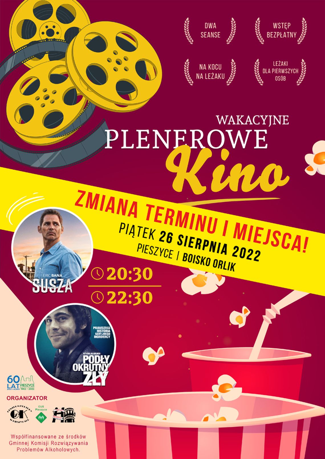 UWAGA! Kino plenerowe w Pieszycach już w najbliższy piątek