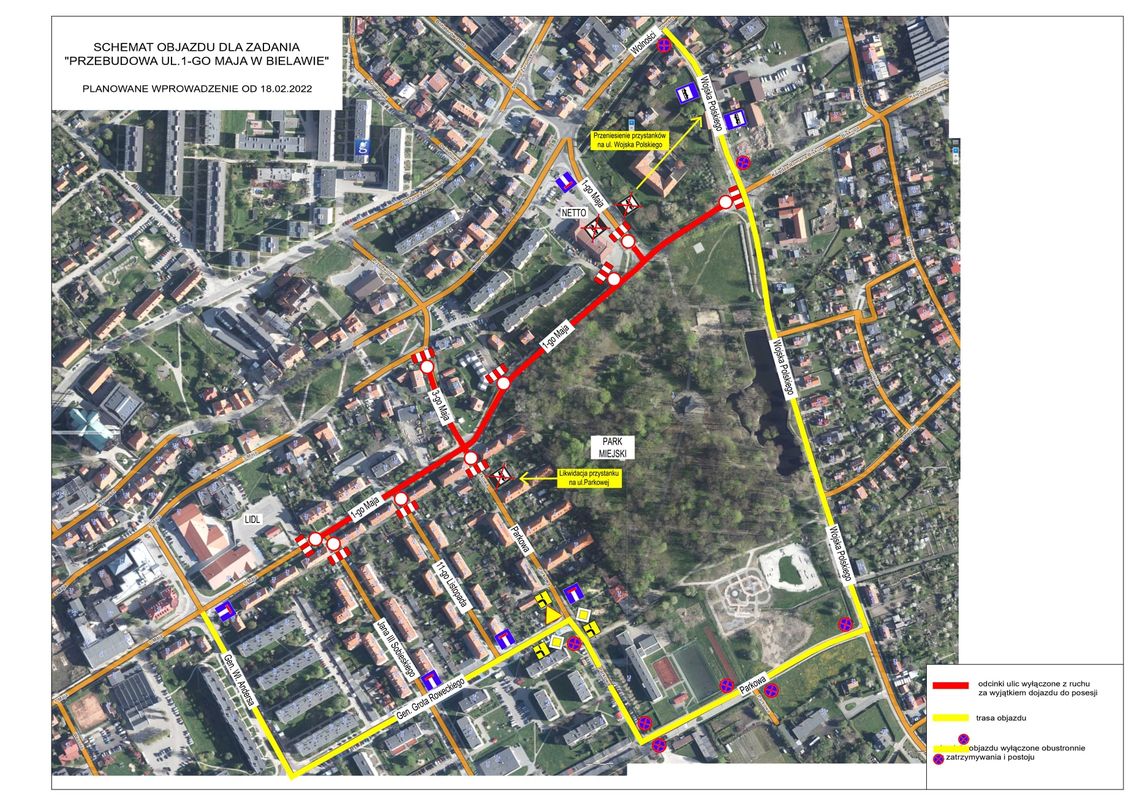 UWAGA! OD 18 LUTEGO ZMIANA ORGANIZACJI RUCHU W OBRĘBIE 1-GO MAJA UWAGA! OD 18 LUTEGO ZMIANA ORGANIZACJI RUCHU W OBRĘBIE 1-GO MAJA
