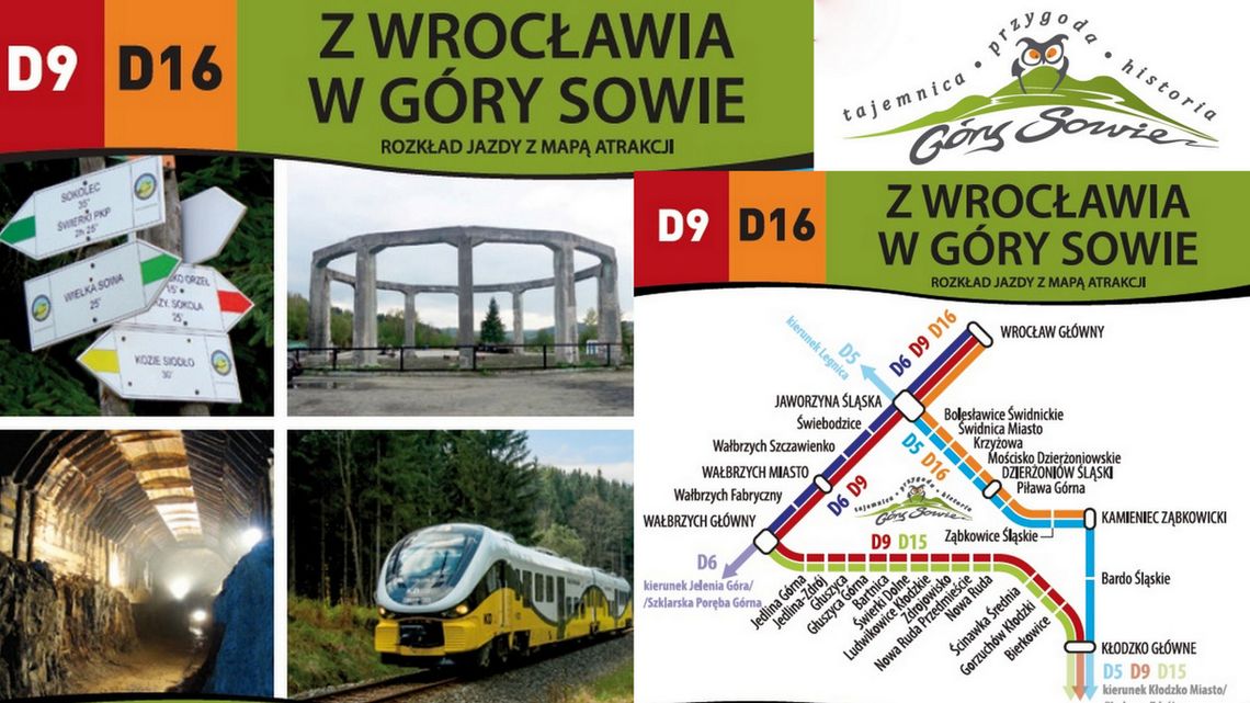 W GÓRY SOWIE - ROZKŁAD JAZDY KOLEI Z MAPKĄ ATRAKCJI