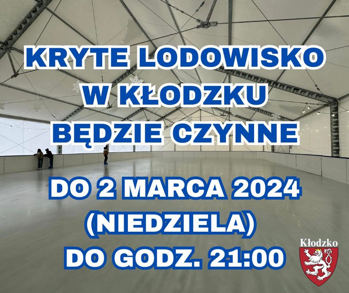 W tym sezonie kryte lodowisko w Kłodzku kończy swoją działalność 2 marca 2025