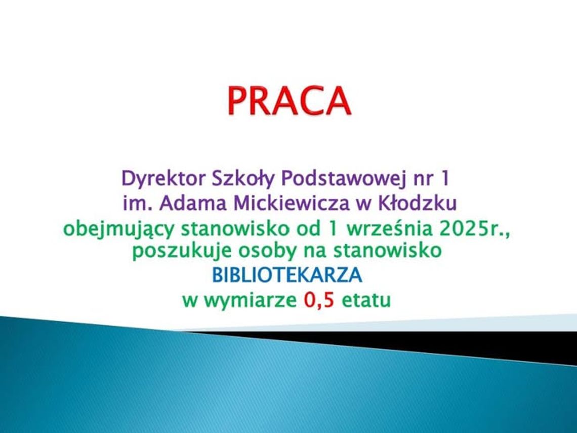 Wakaty w SP nr 1. w Kłodzku