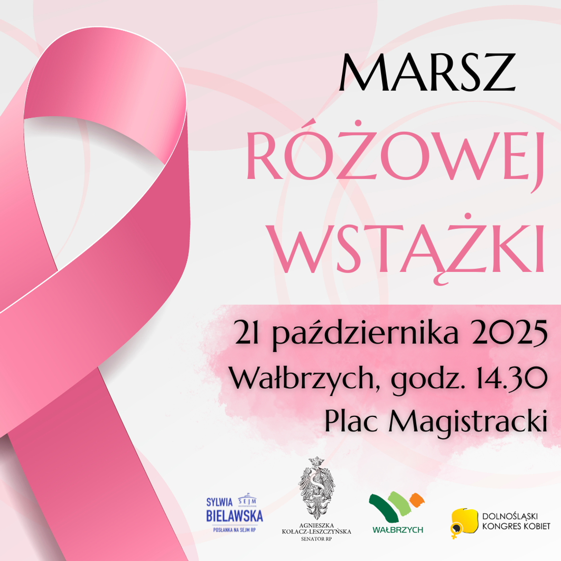 Wałbrzych: Marsz Różowej Wstążki- 21  października 14.30