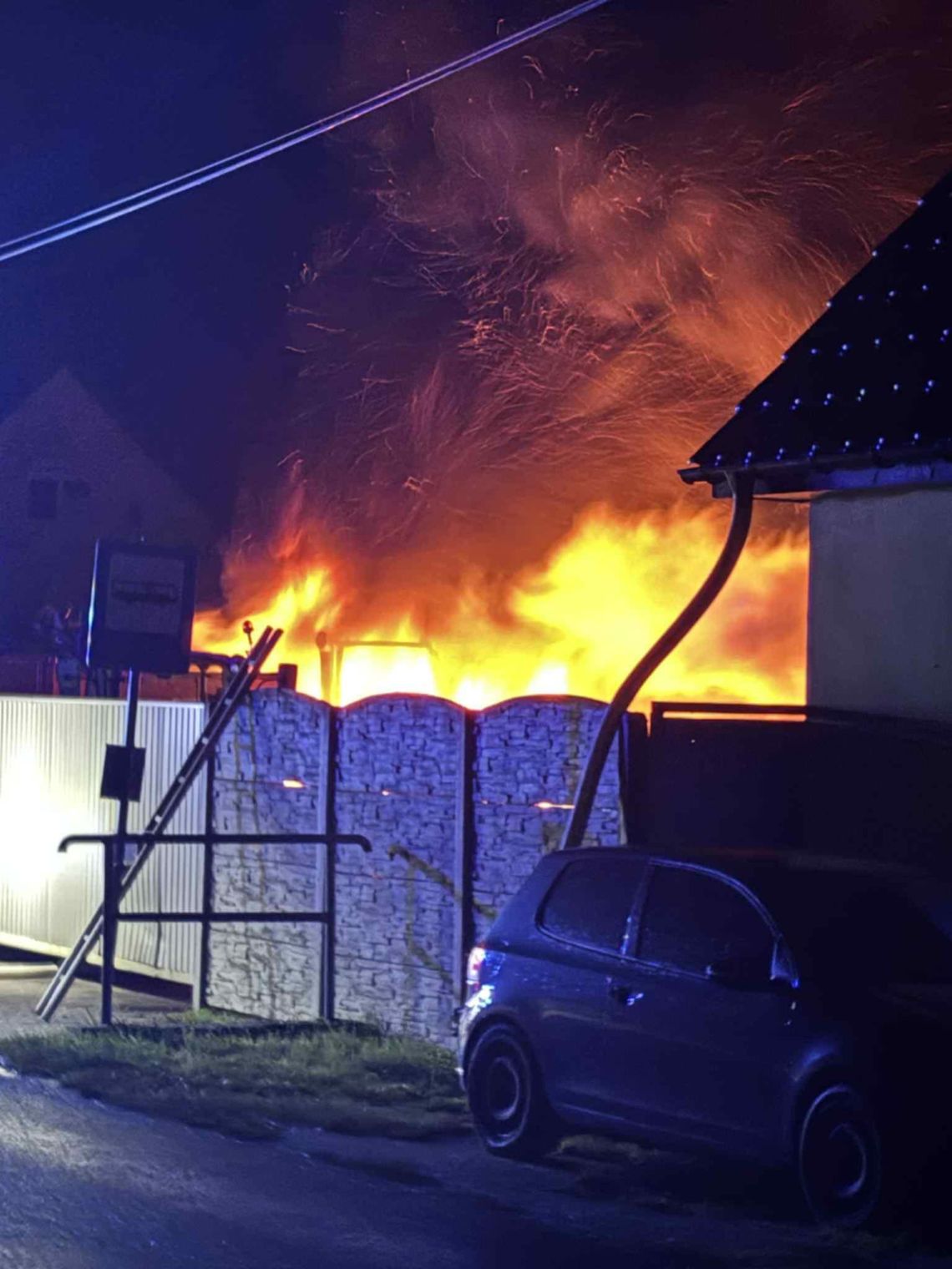 Włóki, pożar kontenera magazynowego