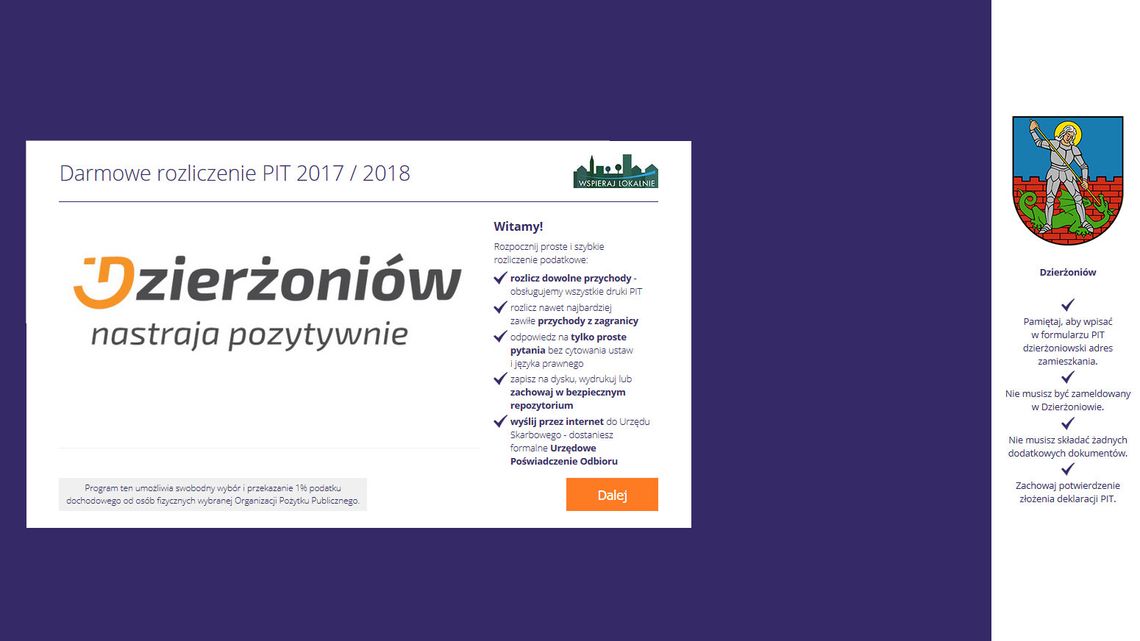 WSPIERAJ LOKALNIE – ZOSTAW 1% W DZIERŻONIOWIE WSPIERAJ LOKALNIE – ZOSTAW 1% W DZIERŻONIOWIE