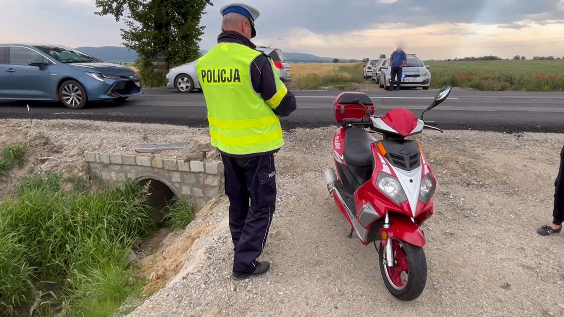 Wypadek na remontowanym odcinku drogi w Mościsku