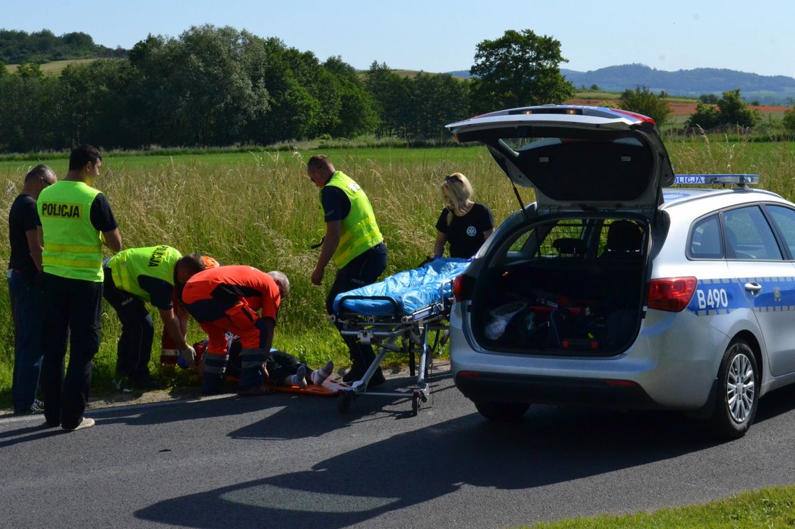 WYPADEK Z UDZIAŁEM ROWERZYSTKI