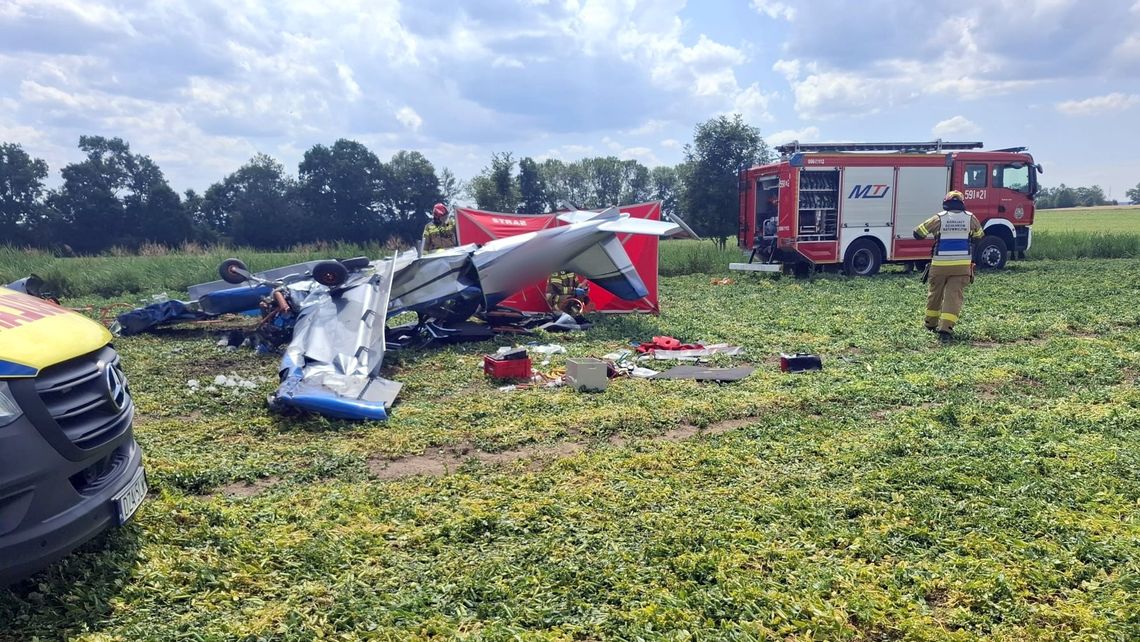 Ząbkowice Śląskie, interwencja LPR do wypadku awionetki