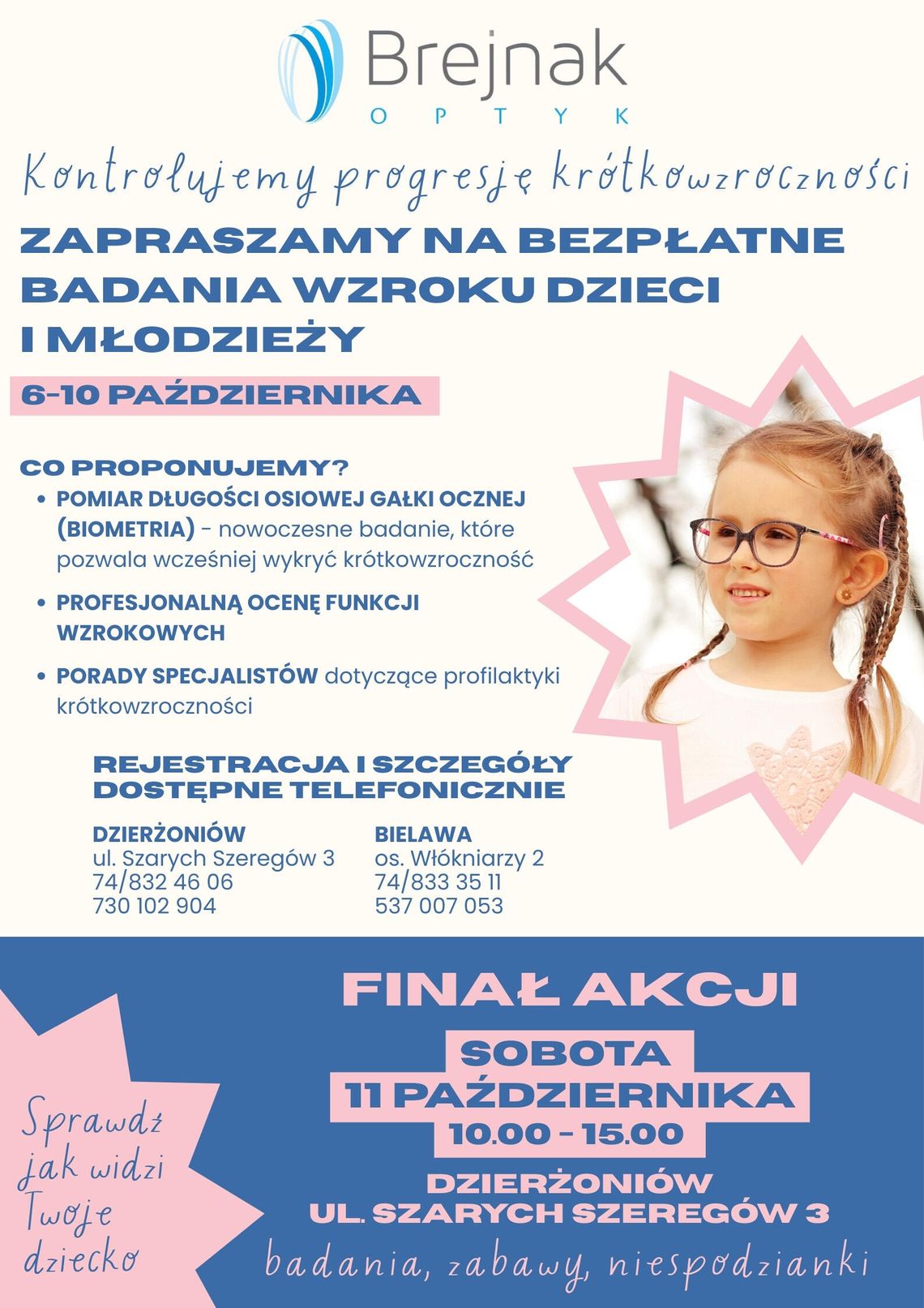 "Zadbaj o wzrok swojego dziecka – bezpłatne badania w Brejnak Optyk"