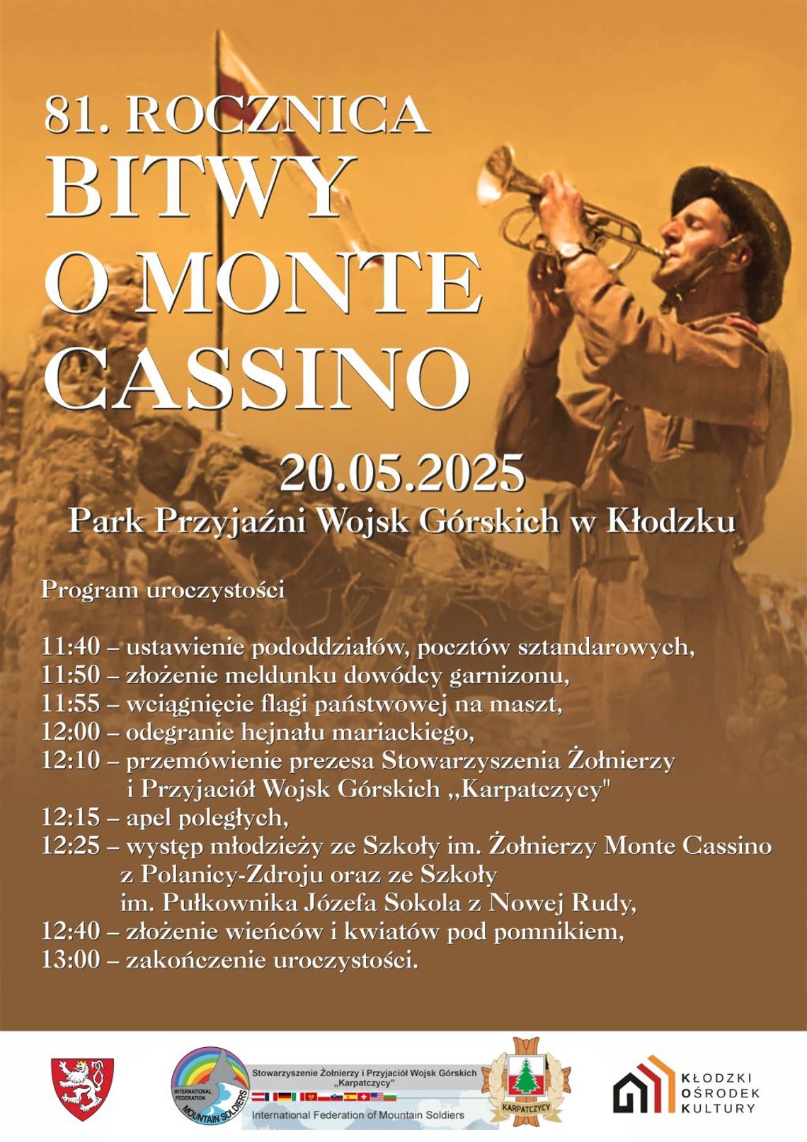 Zapraszam na uroczystości z okazji 81. rocznicy zdobycia Monte Cassino