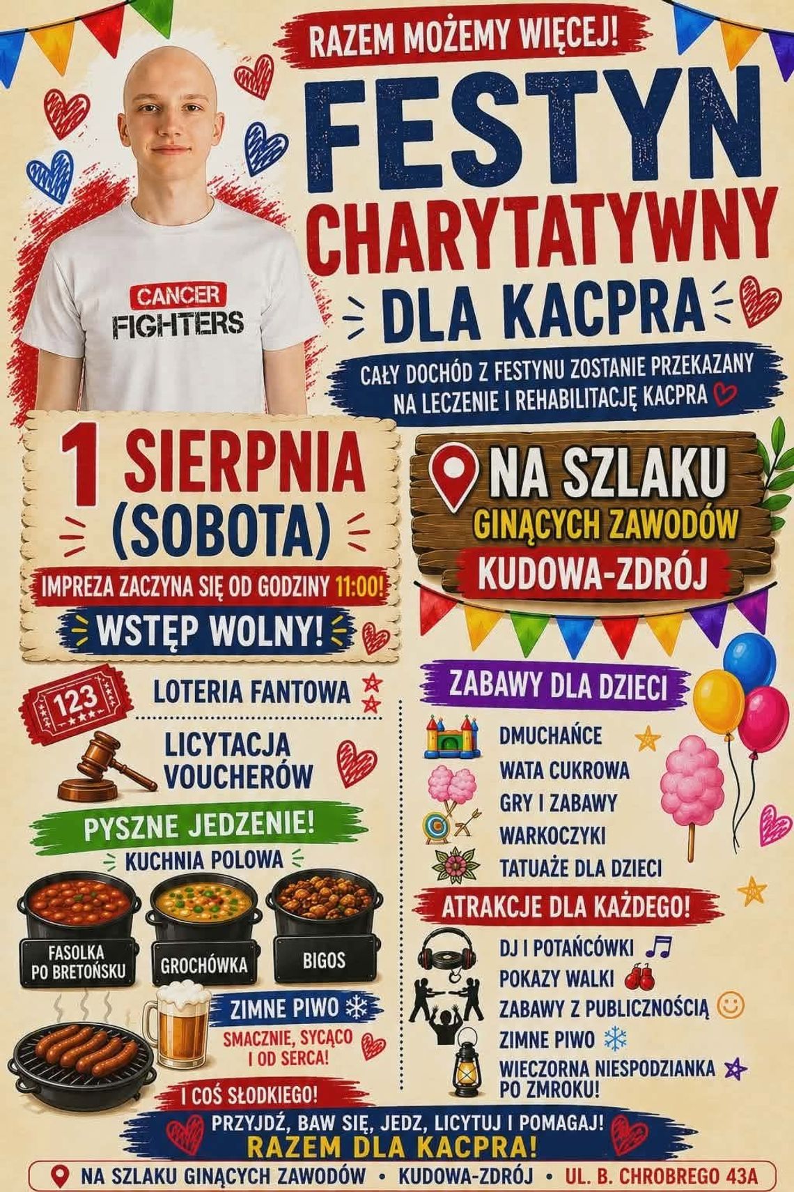 Zapraszamy na Festyn Charytatywny dla Kacpra