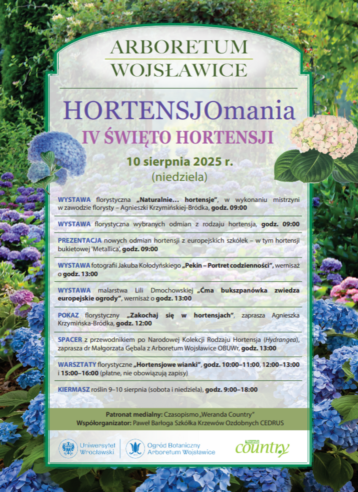 Zapraszamy na IV Święto Hortensji - HORTENSJOmania w Arboretum Wojsławice!