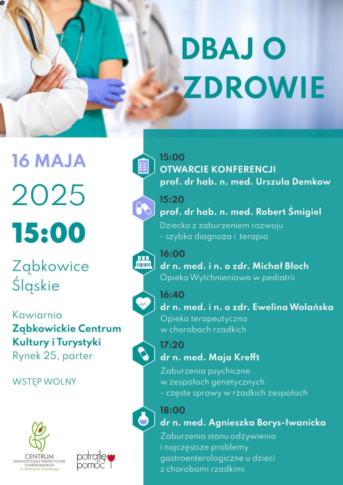 Zapraszamy na konferencję „Dbaj o zdrowie”, która odbędzie się 16 maja 2025 roku