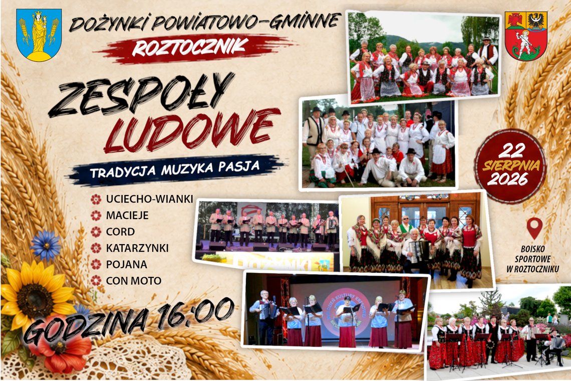Zapraszamy na Powiatowo - Gminne Dożynki do Roztocznika