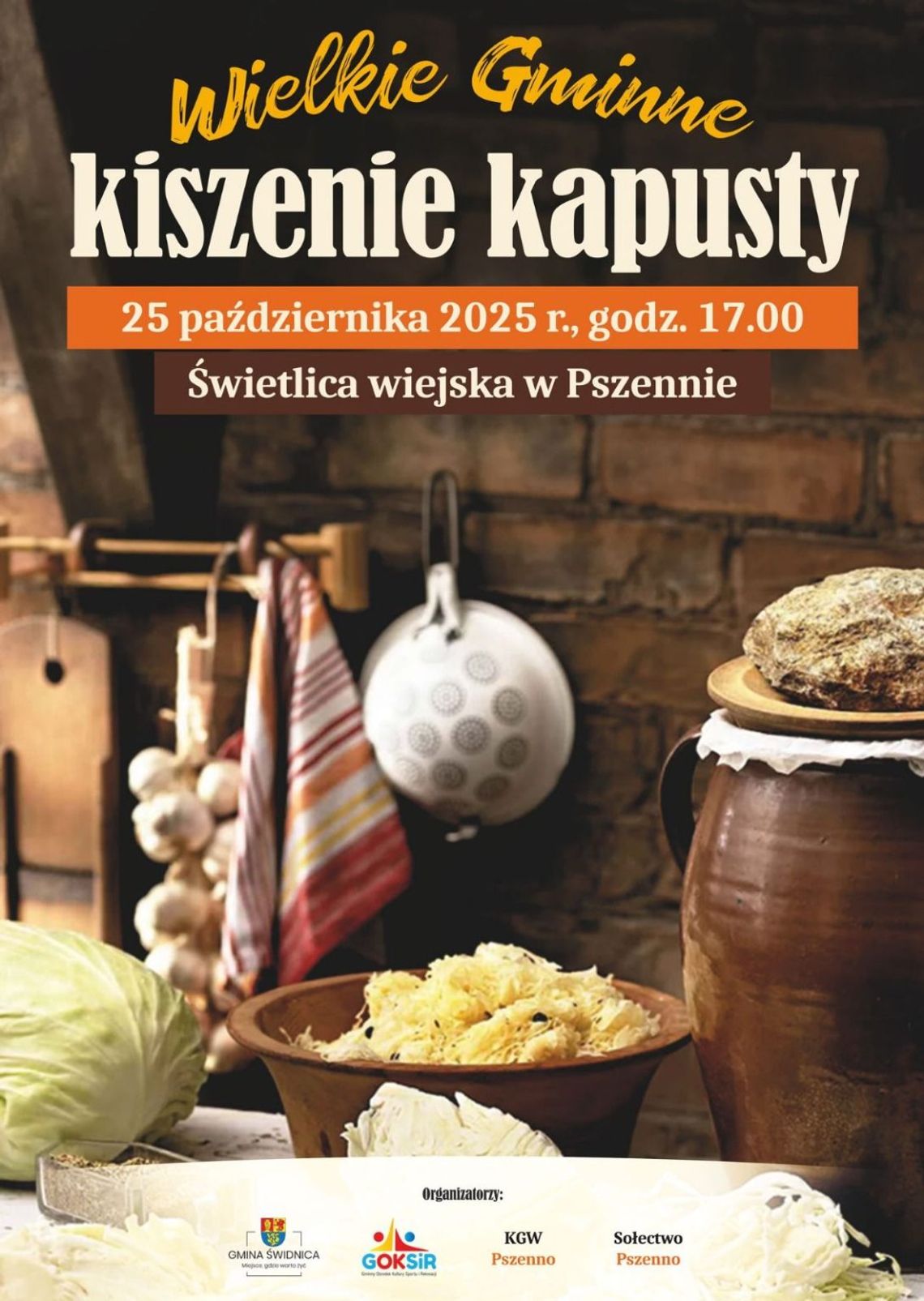 ZAPROSZENIE NA WIELKIE GMINNE KISZENIE KAPUSTY W PSZENNIE ZAPROSZENIE NA WIELKIE GMINNE KISZENIE KAPUSTY W PSZENNIE