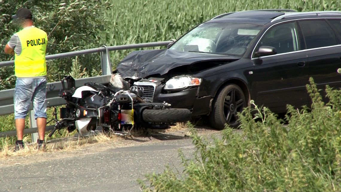 Zderzenie motocykla z Audi Zderzenie motocykla z Audi