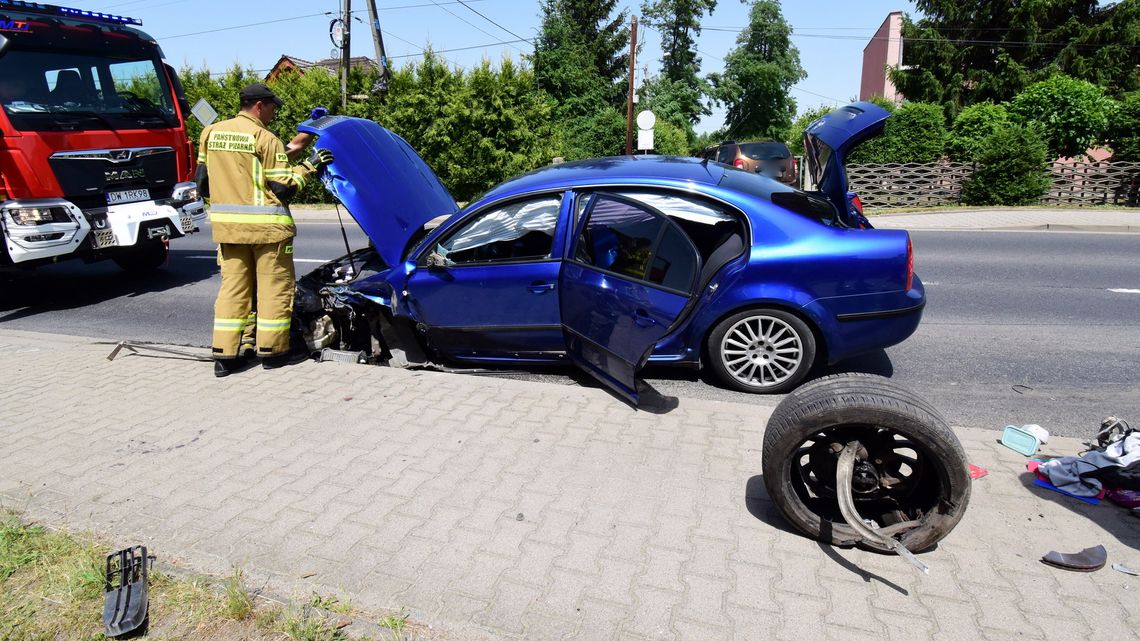 Zderzenie Skody z Audi w Łagiewnikach