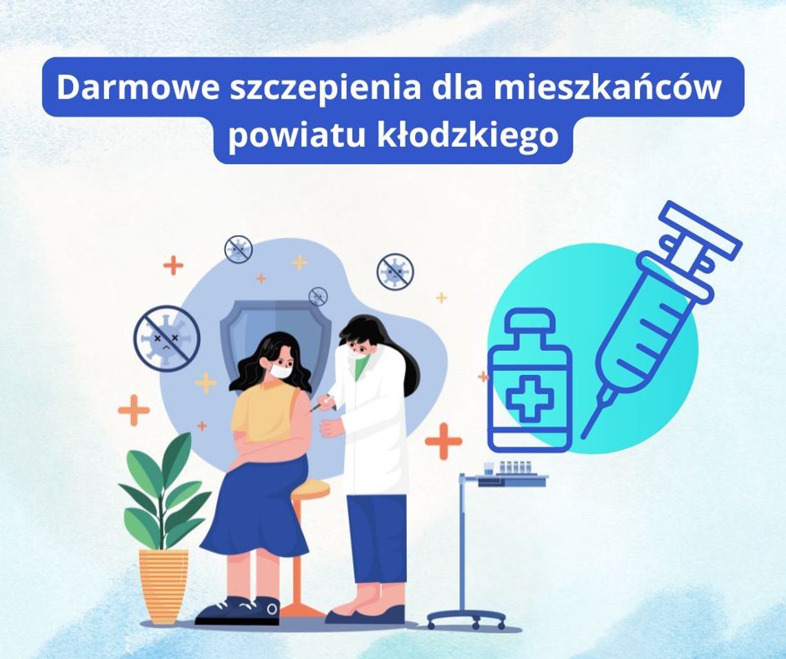 Zespół Opieki Zdrowotnej w Kłodzku informuje, że dostępne są bezpłatne szczepienia