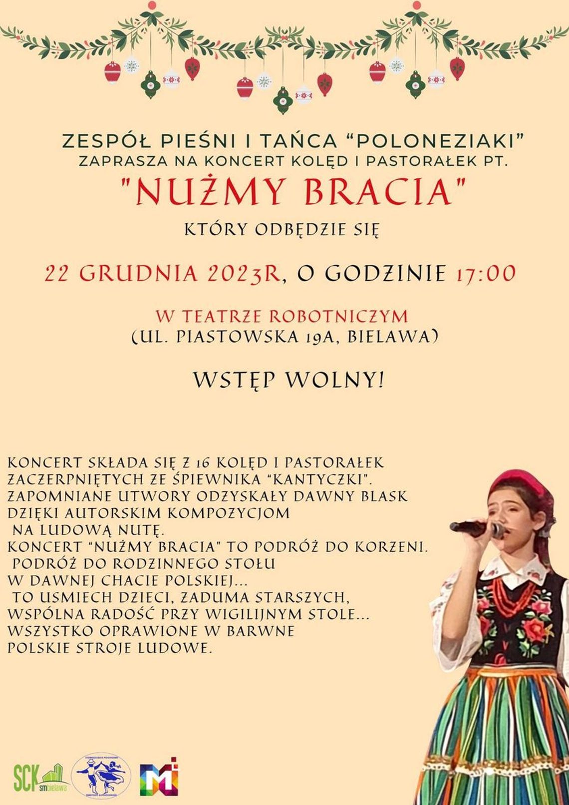 Zespół Pieśni i Tańca Poloneziaki zaprasza na koncert Kolęd i Pastorałek