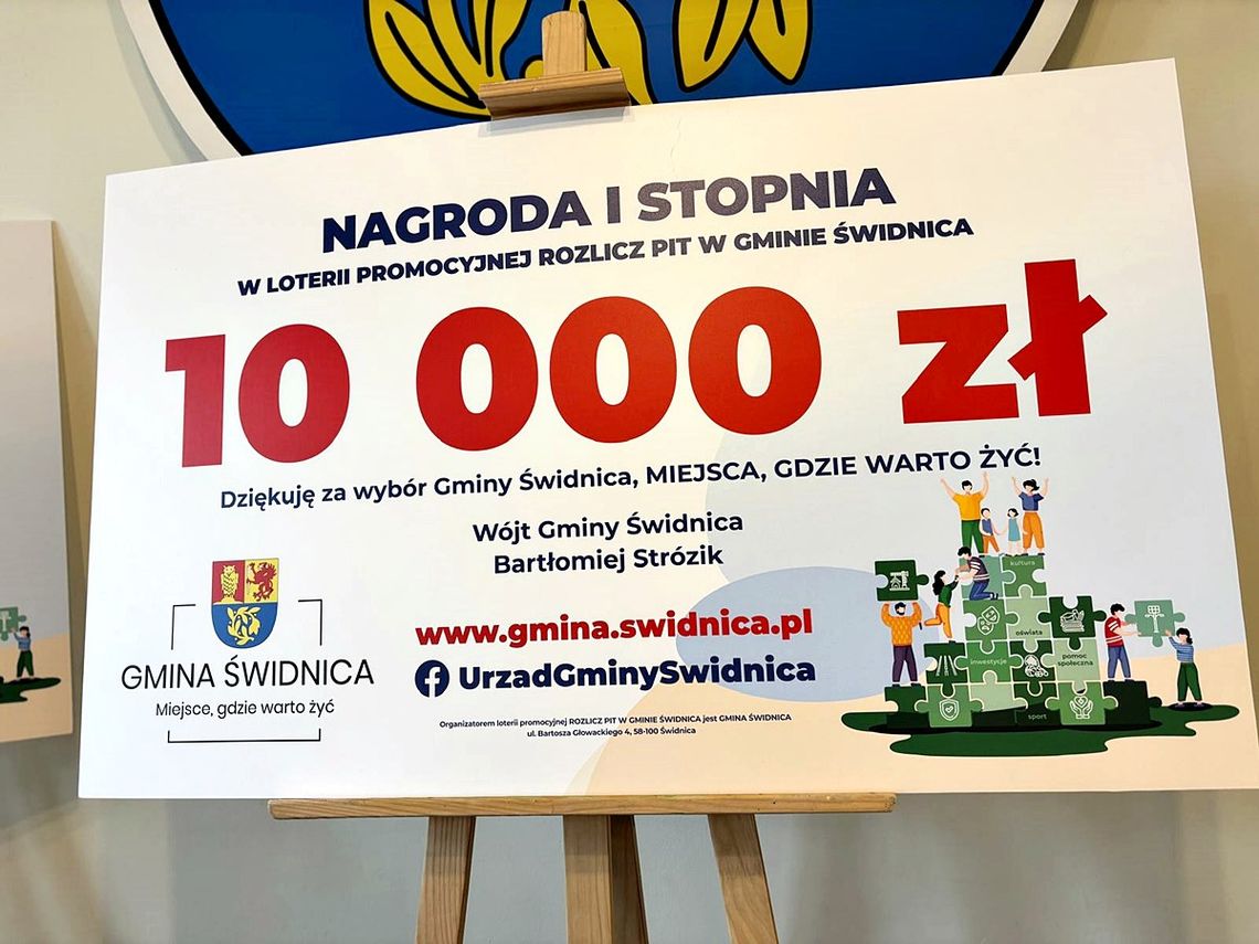 ZNAMY ZWYCIĘZCÓW LOTERII „ROZLICZ PIT W GMINIE ŚWIDNICA”
